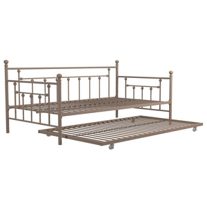 DHP Manila Metal Daybed with Trundle - Millennial Pink - Twin