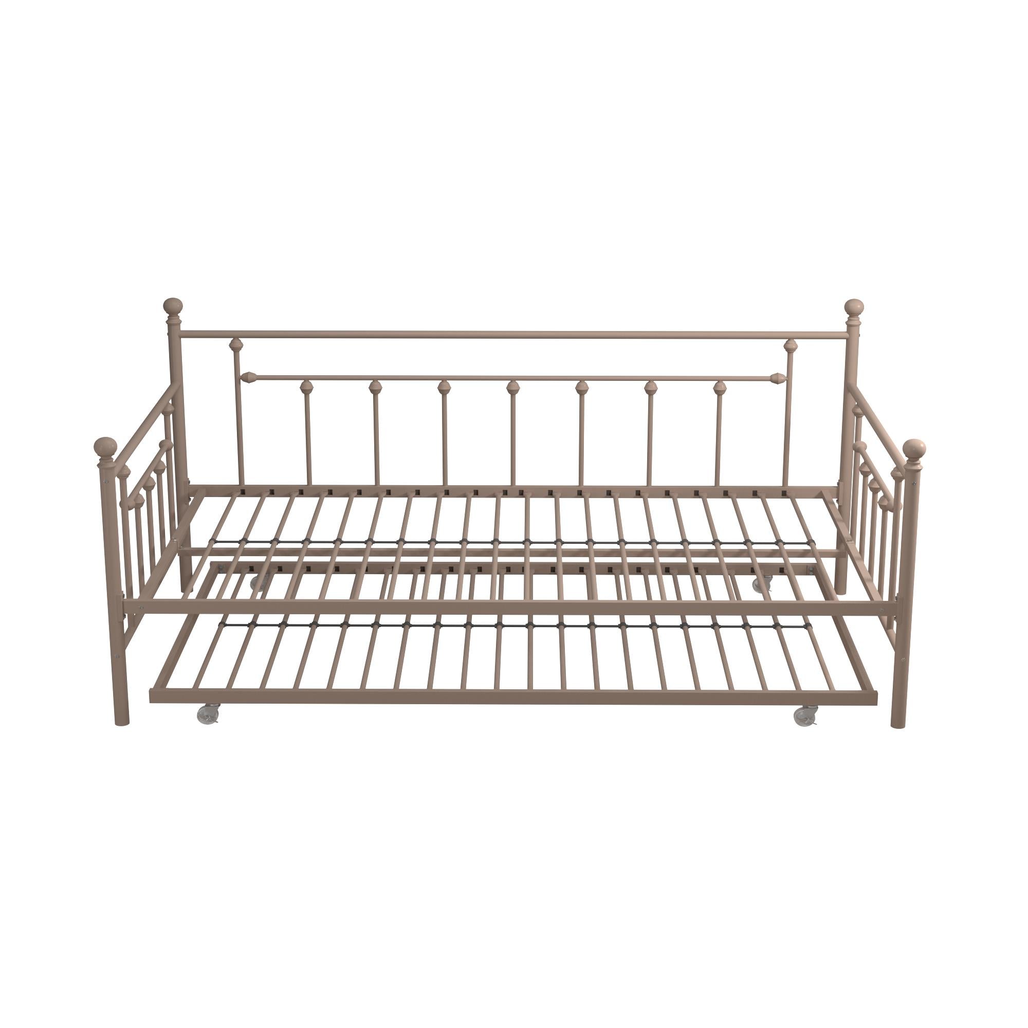 DHP Manila Metal Daybed with Trundle - Millennial Pink - Twin