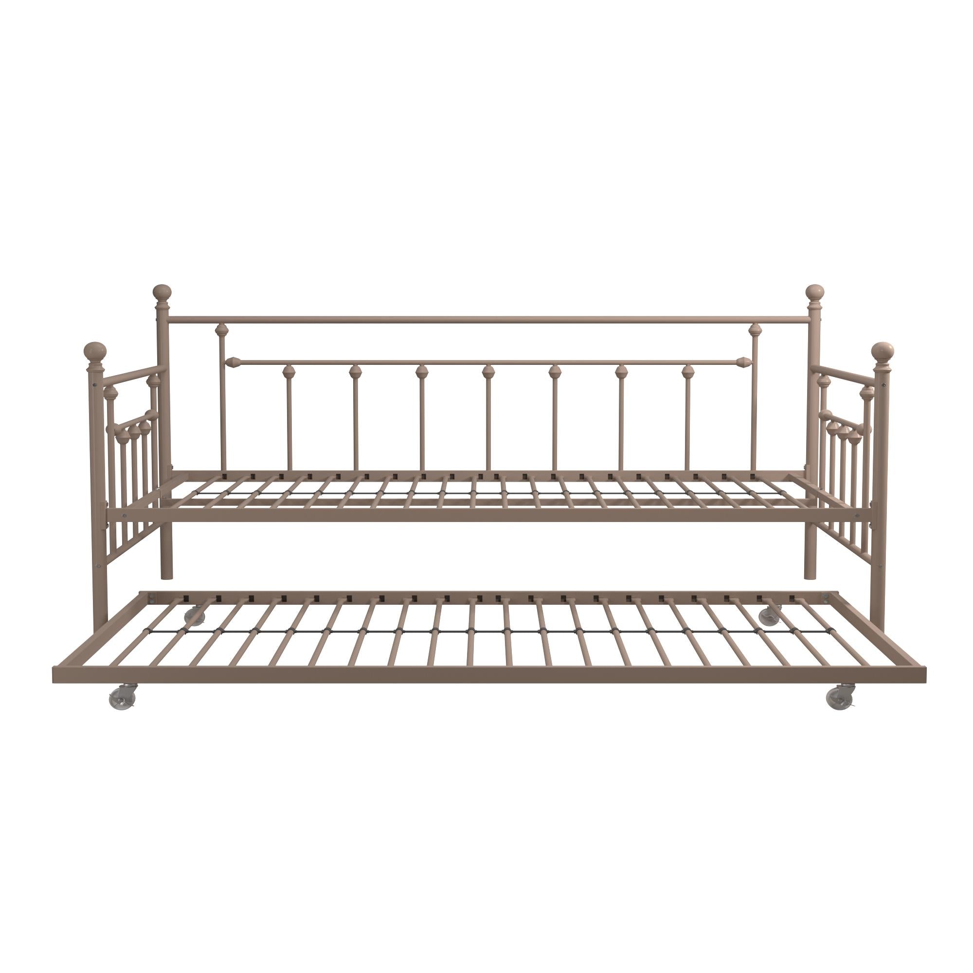 DHP Manila Metal Daybed with Trundle - Millennial Pink - Twin
