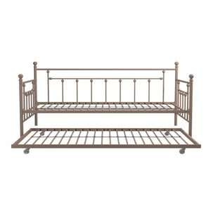 DHP Manila Metal Daybed with Trundle - Millennial Pink - Twin