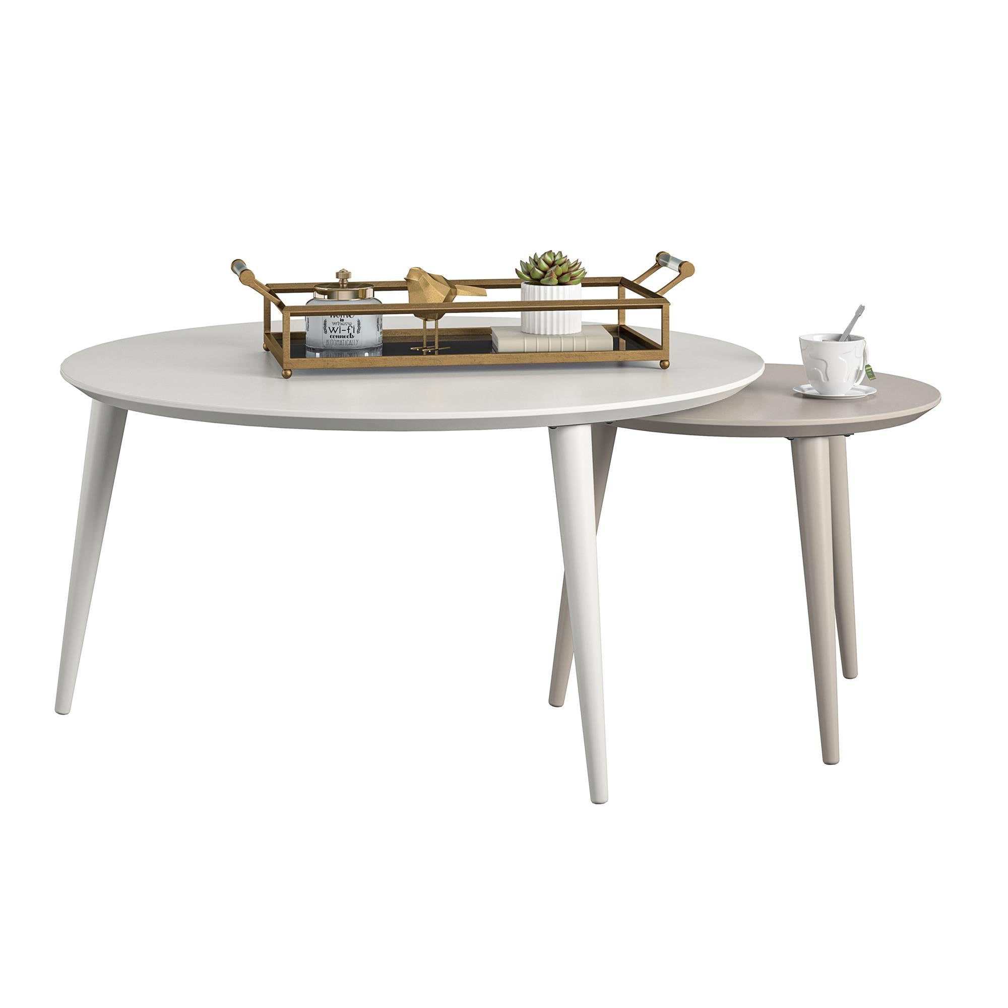 CosmoLiving Carnegie Nesting Tables - White
