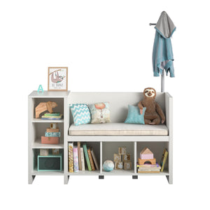 Ameriwood Home Tyler Storage Bench and Coat Rack - White