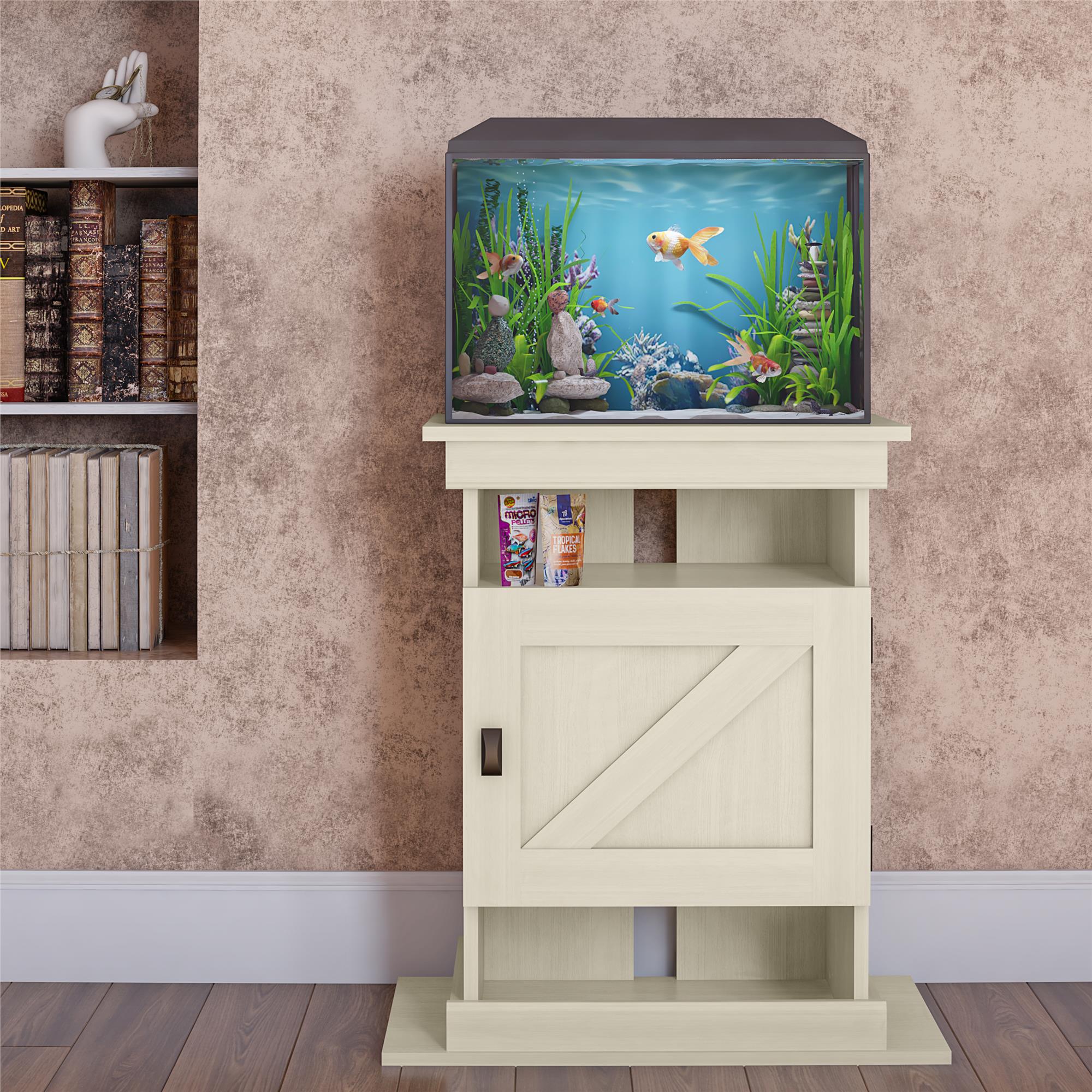 Ollie & Hutch Farmington 10-20 Aquarium or Terrarium Stand - Ivory Oak