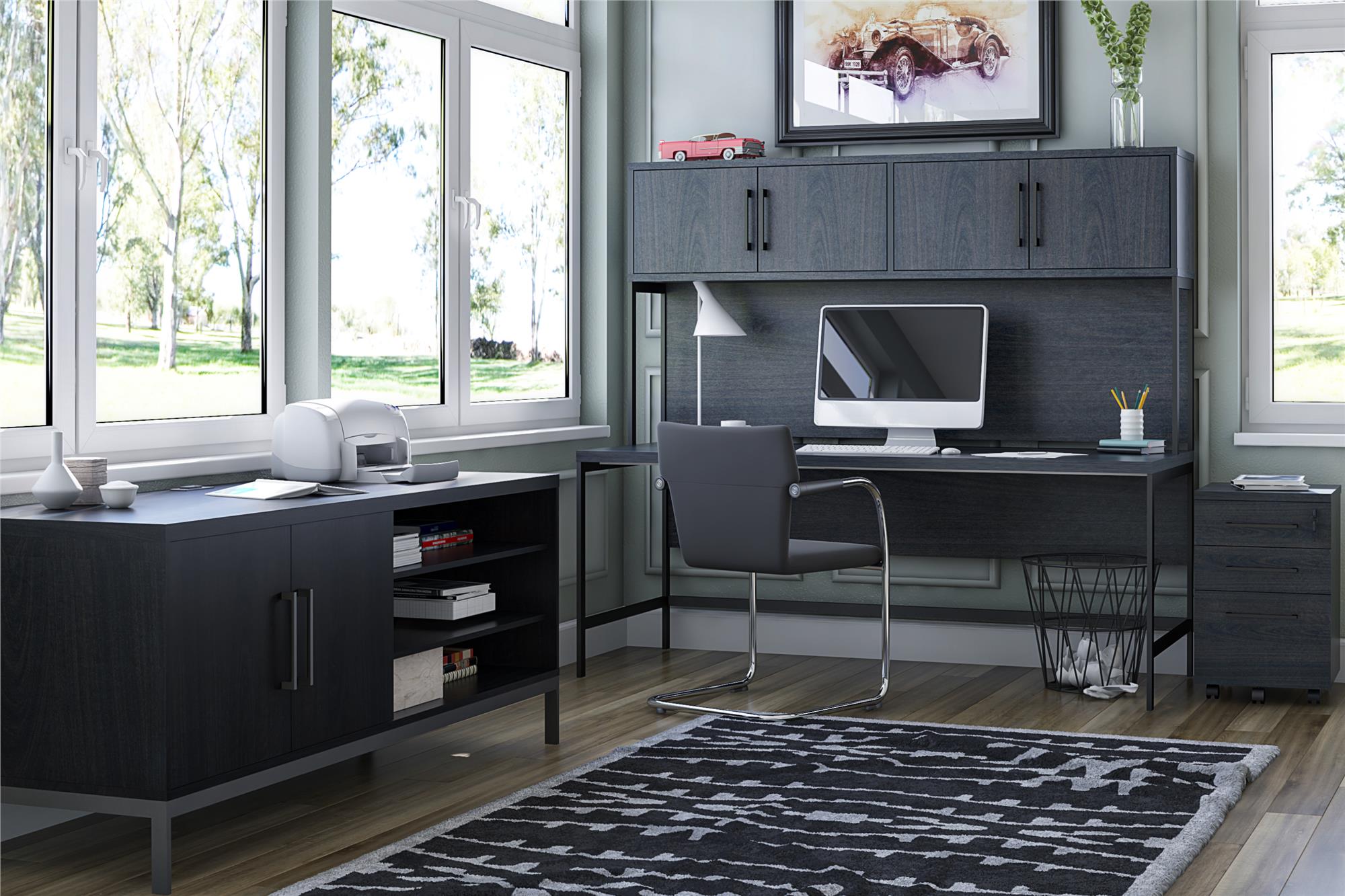 Ameriwood Home Parkside Hutch - Black Oak