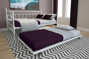 DHP Manila Metal Daybed with Trundle - White - Full
