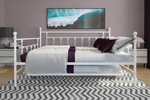 DHP Manila Metal Daybed with Trundle - White - Full