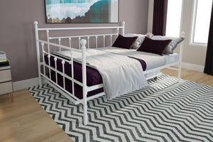 DHP Manila Metal Daybed with Trundle - White - Full