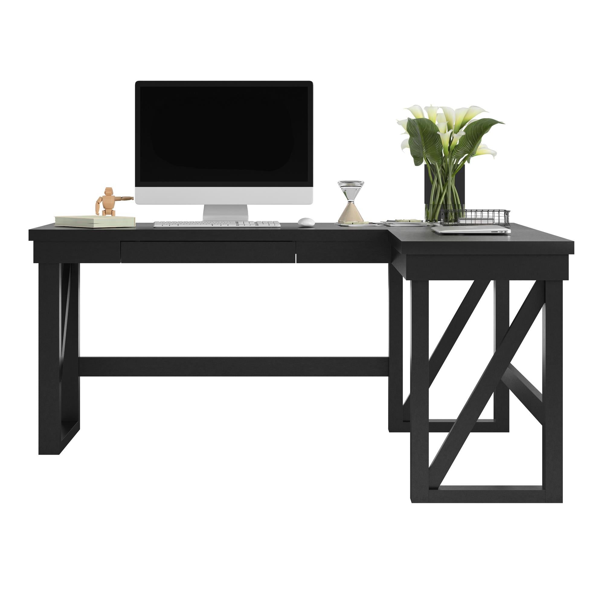 Ameriwood Home Crestwood Lift Top L Desk - Black