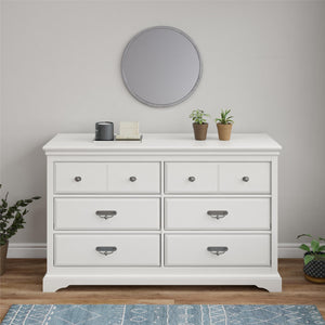 Ameriwood Home Bristol 6 Drawer Dresser - White
