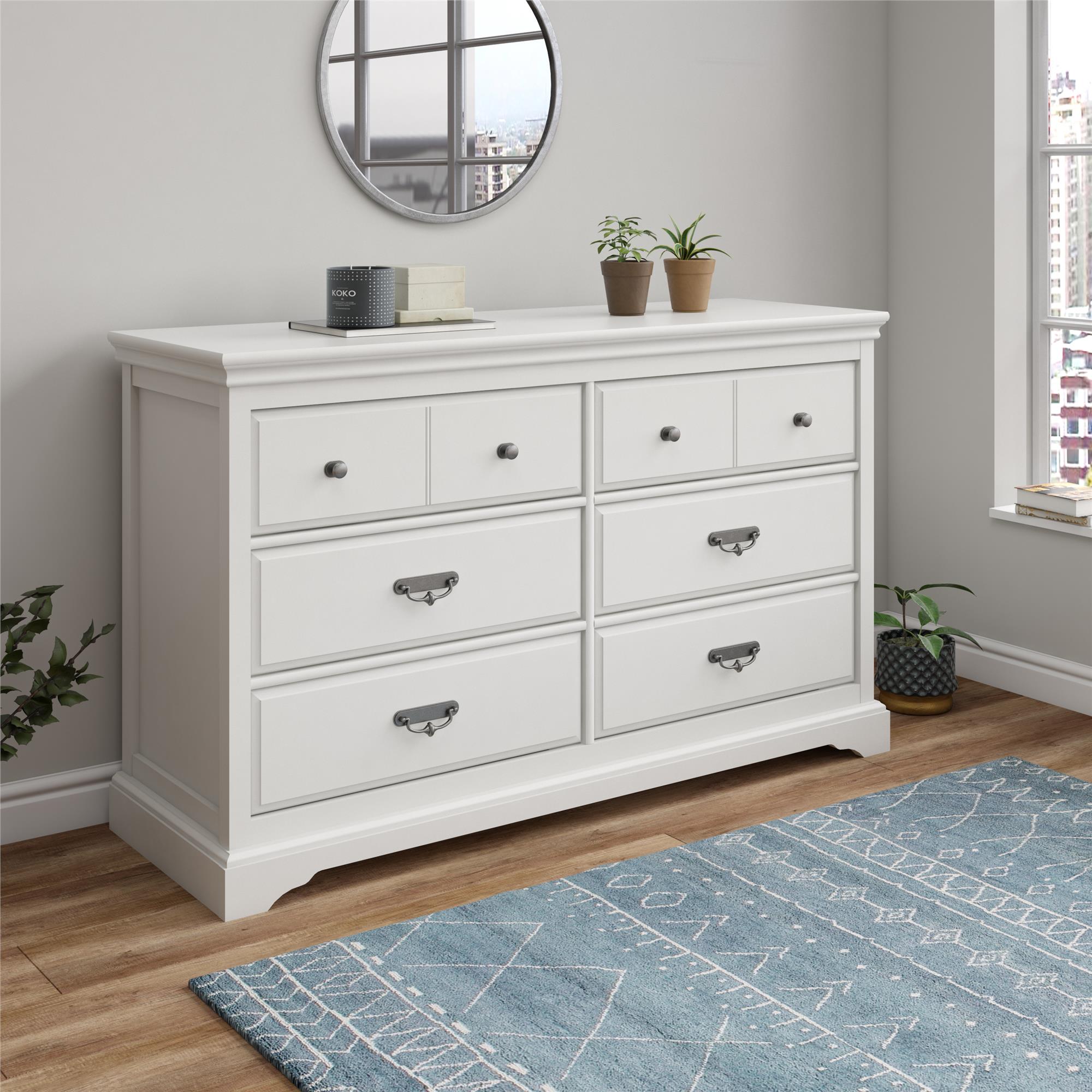 Ameriwood Home Bristol 6 Drawer Dresser - White