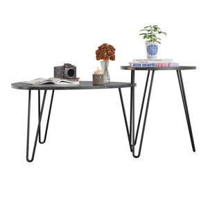 Novogratz Athena Nesting Tables - Black Marble