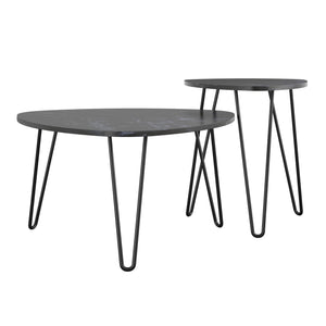 Novogratz Athena Nesting Tables - Black Marble