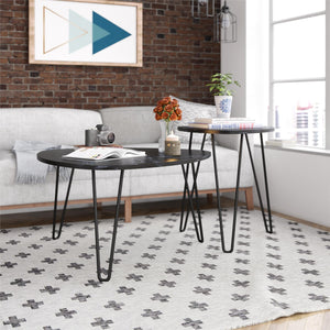 Novogratz Athena Nesting Tables - Black Marble