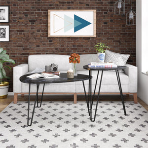 Novogratz Athena Nesting Tables - Black Marble