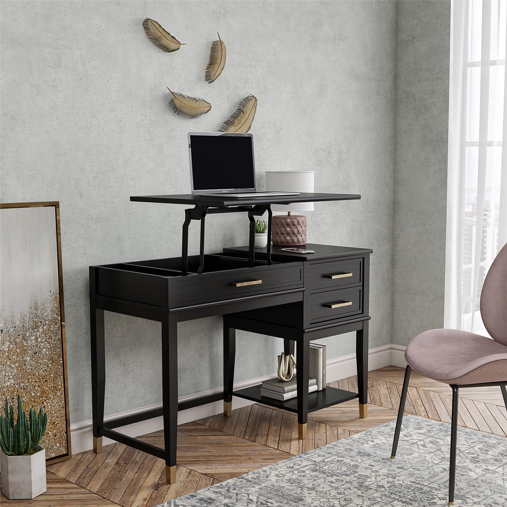 CosmoLiving Westerleigh Lift-Top Computer Desk - Black