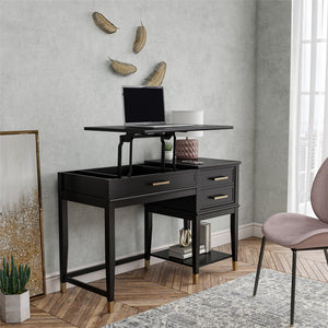 CosmoLiving Westerleigh Lift-Top Computer Desk - Black