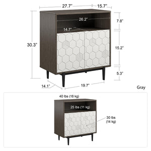 CosmoLiving Olivia Storage Cabinet - Gray (Wood Grain)