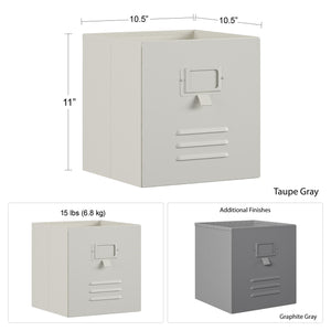 Nova Metal Locker Storage Bins 3 Pack - Graphite Grey - Graphite Grey