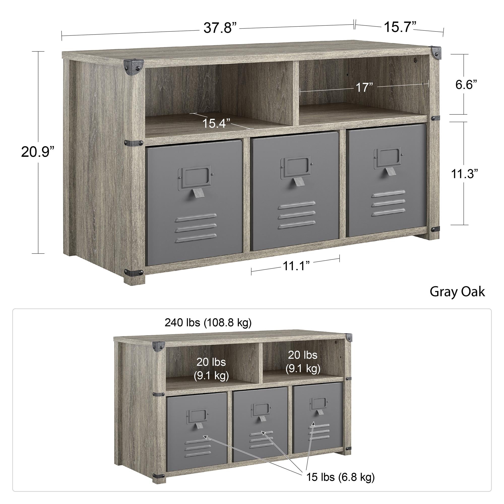 Nova Bedroom Storage Bench - Grey Oak - Gray Oak