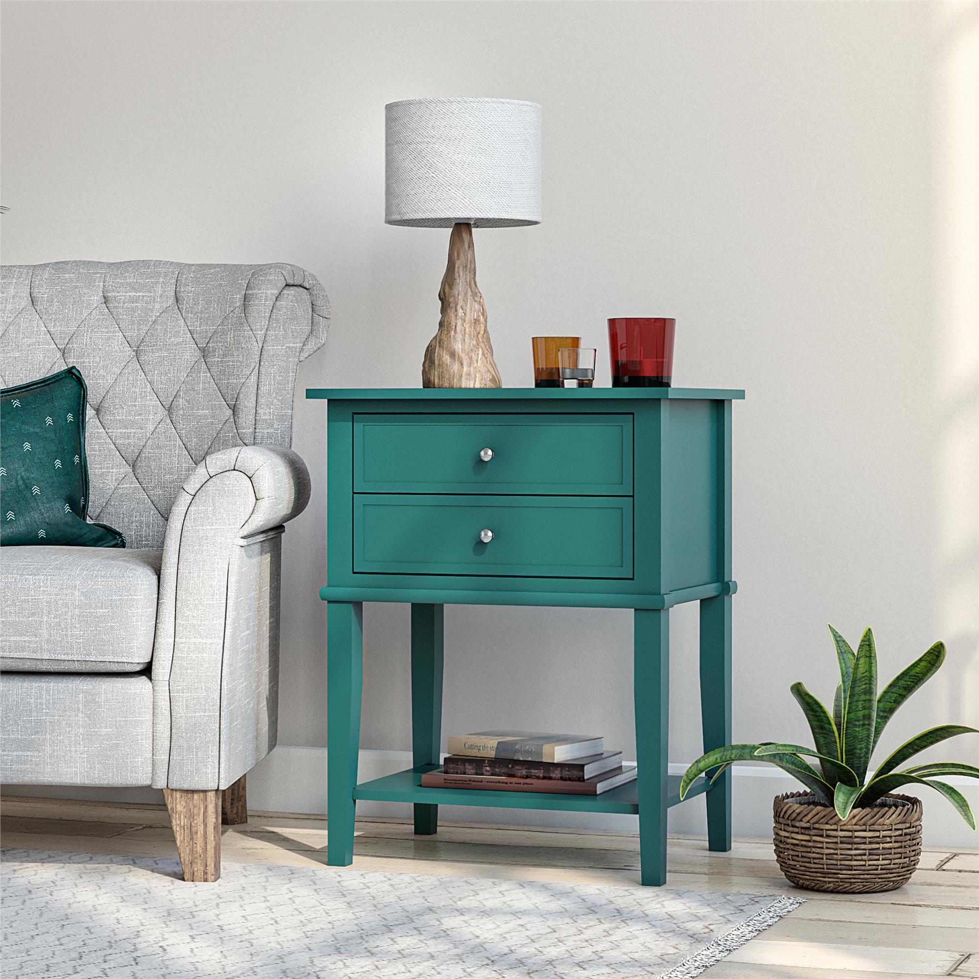 Ameriwood Home Franklin Accent Table with 2 Drawers - Emerald Green