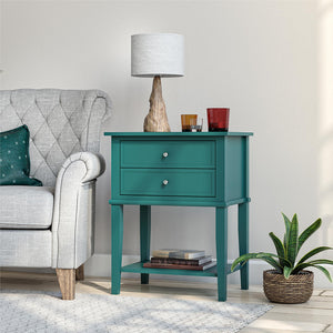 Ameriwood Home Franklin Accent Table with 2 Drawers - Emerald Green