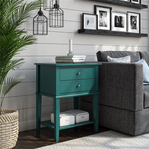 Ameriwood Home Franklin Accent Table with 2 Drawers - Emerald Green