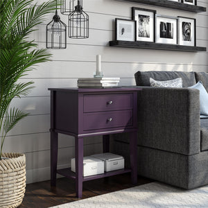 Ameriwood Home Franklin Accent Table with 2 Drawers - Purple
