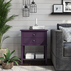 Ameriwood Home Franklin Accent Table with 2 Drawers - Purple