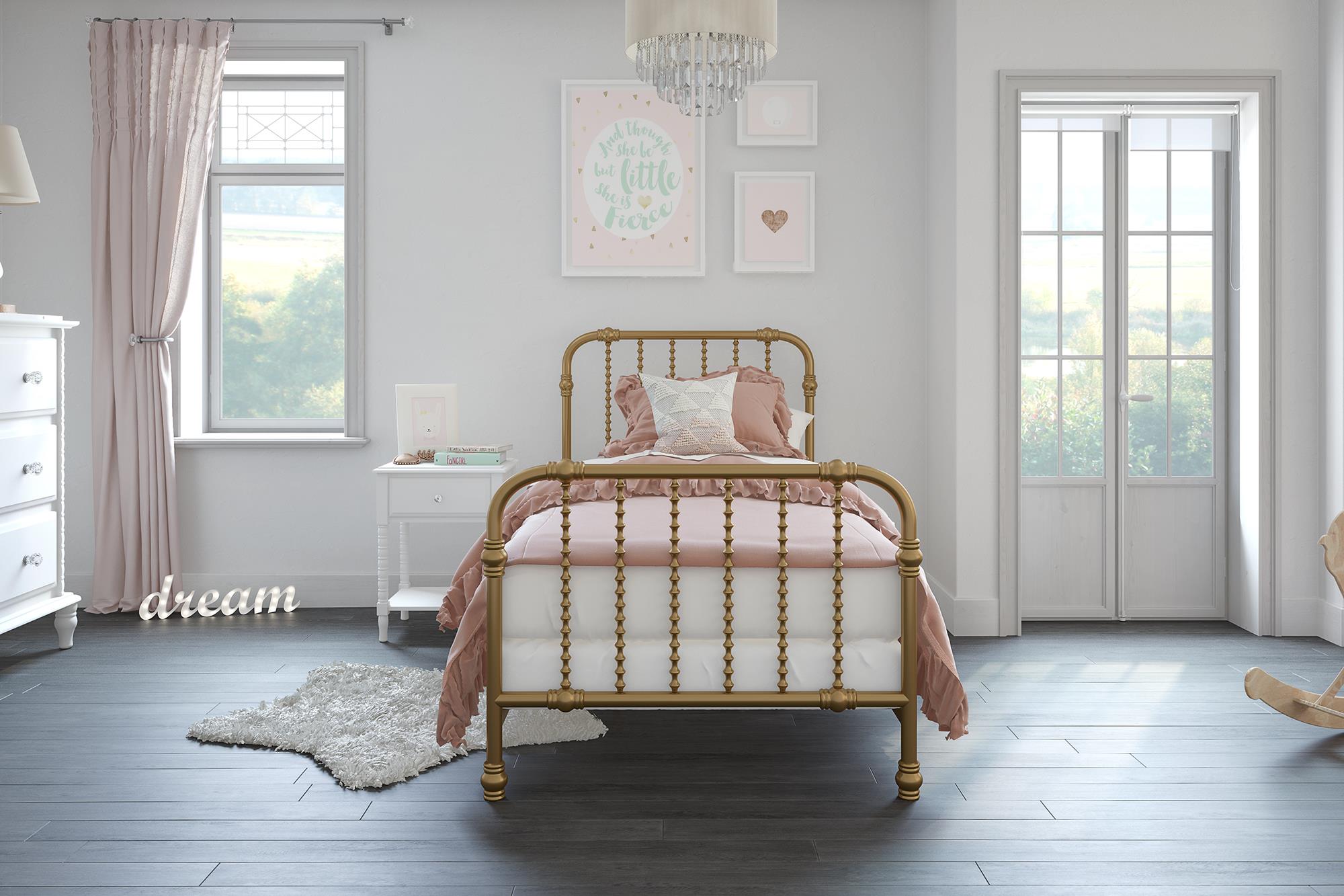 Max & Finn Wren Metal Bed - Gold - Twin
