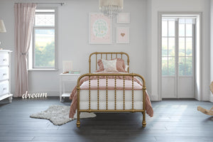 Max & Finn Wren Metal Bed - Gold - Twin