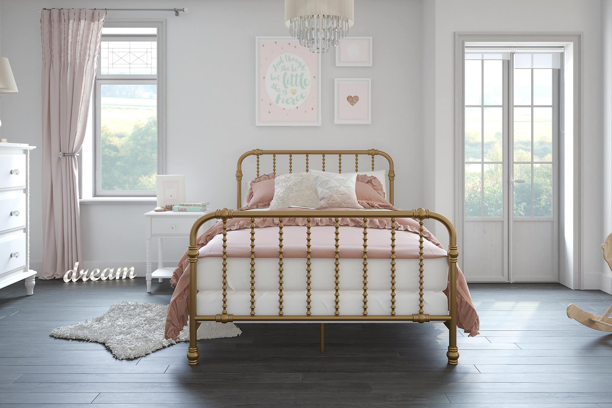 Max & Finn Wren Metal Bed - Gold - Full