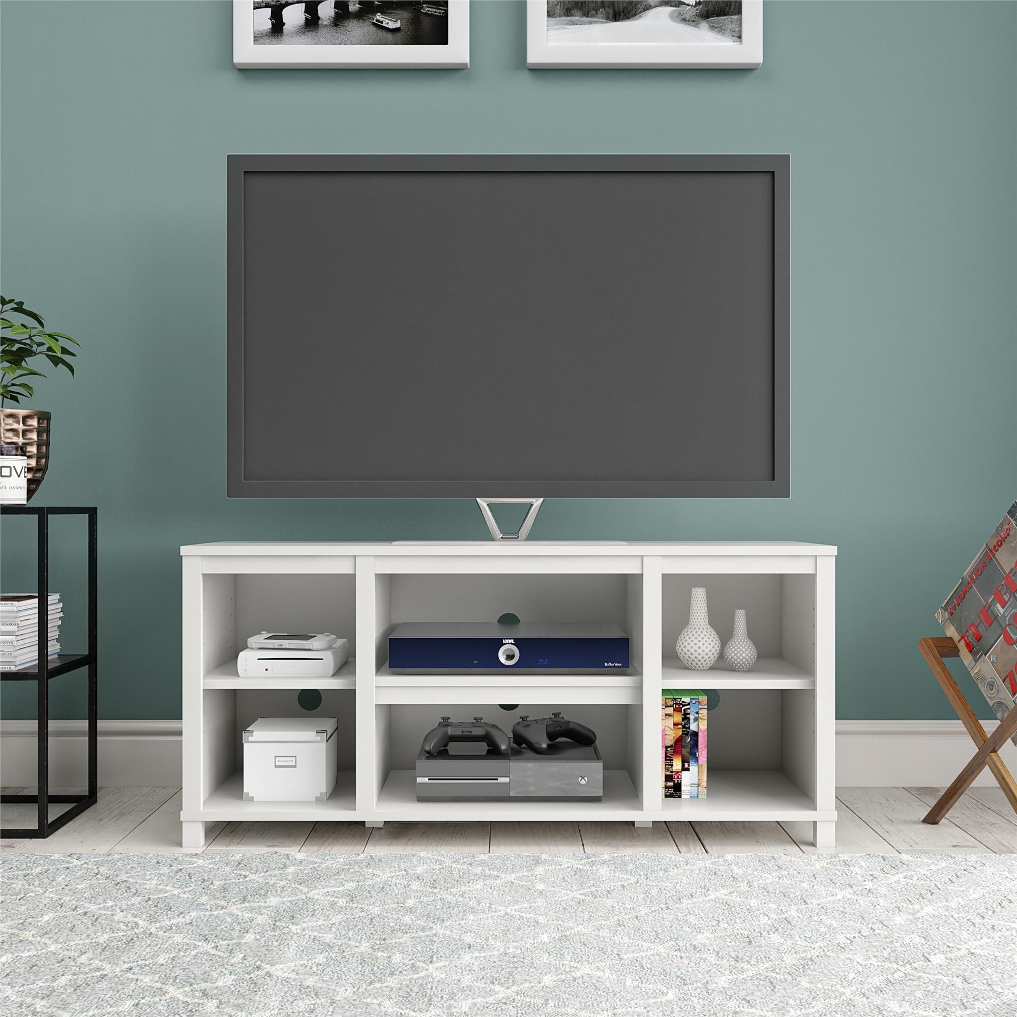 Ameriwood Home Parsons TV Stand for TVs up to 50" - White