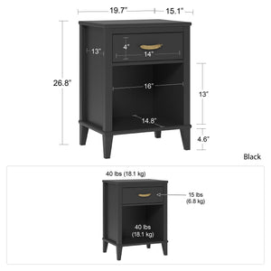 Monarch Hill Hawken Nightstand, Black - Black