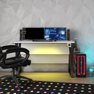 NTense Genesis Adjustable Gaming Desk - White