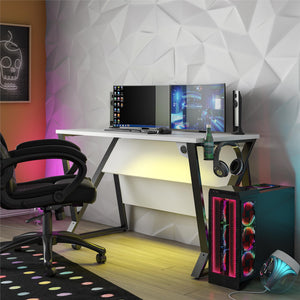 NTense Genesis Adjustable Gaming Desk - White