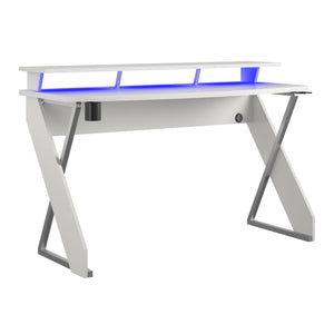 NTense Xtreme Gaming Desk with Riser - White