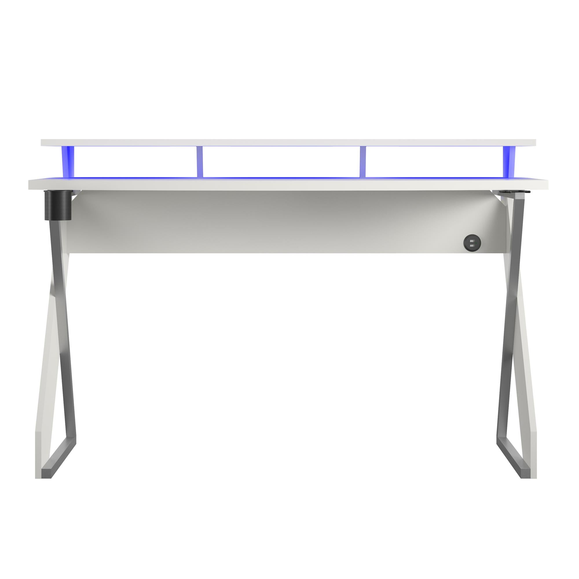 NTense Xtreme Gaming Desk with Riser - White