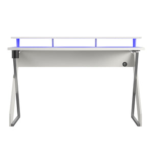 NTense Xtreme Gaming Desk with Riser - White