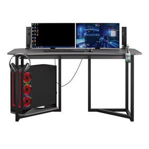 NTense Quest Gaming Desk with CPU Stand - Gray
