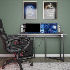 NTense Quest Gaming Desk with CPU Stand - Gray