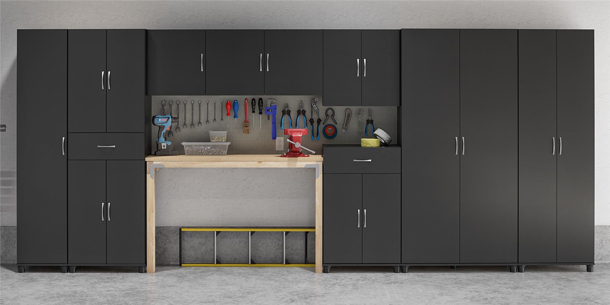Systembuild Evolution Lory 24" 1 Drawer/2 Door Base Storage Cabinet - Black
