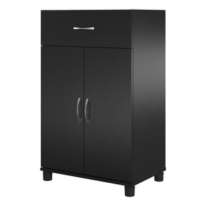 Systembuild Evolution Lory 24" 1 Drawer/2 Door Base Storage Cabinet - Black