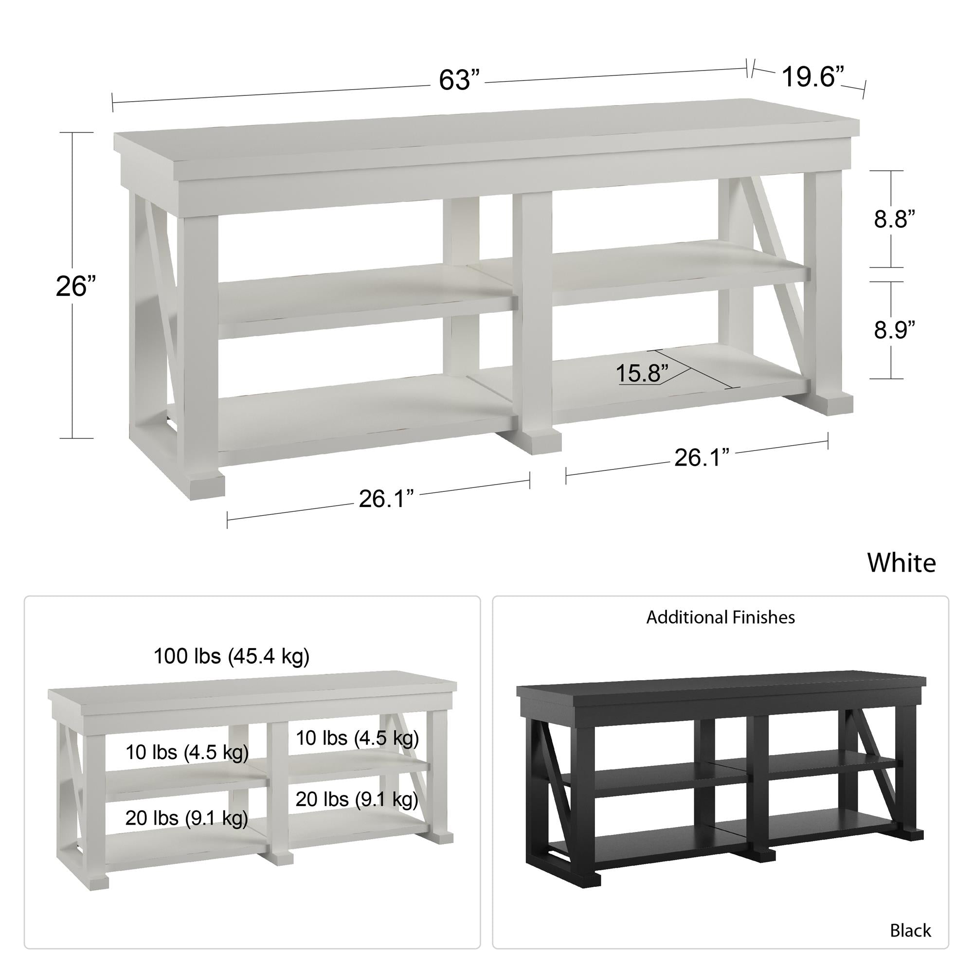 Ameriwood Home Crestwood TV Stand for TVs up to 60" - White