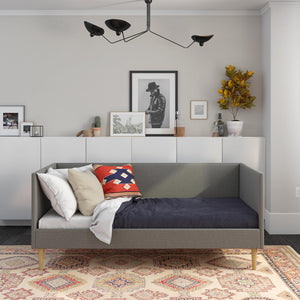 DHP Franklin Mid Century Daybed - Grey Linen - Twin