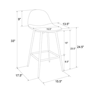 RealRooms Brandon Counter Height Bar Stool - Black