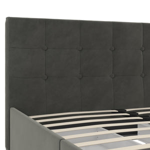 DHP Rose Upholstered Bed Frame with Storage - Grey Velvet - King