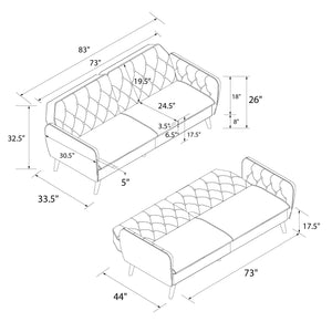 Novogratz Tallulah Memory Foam Futon - Gray