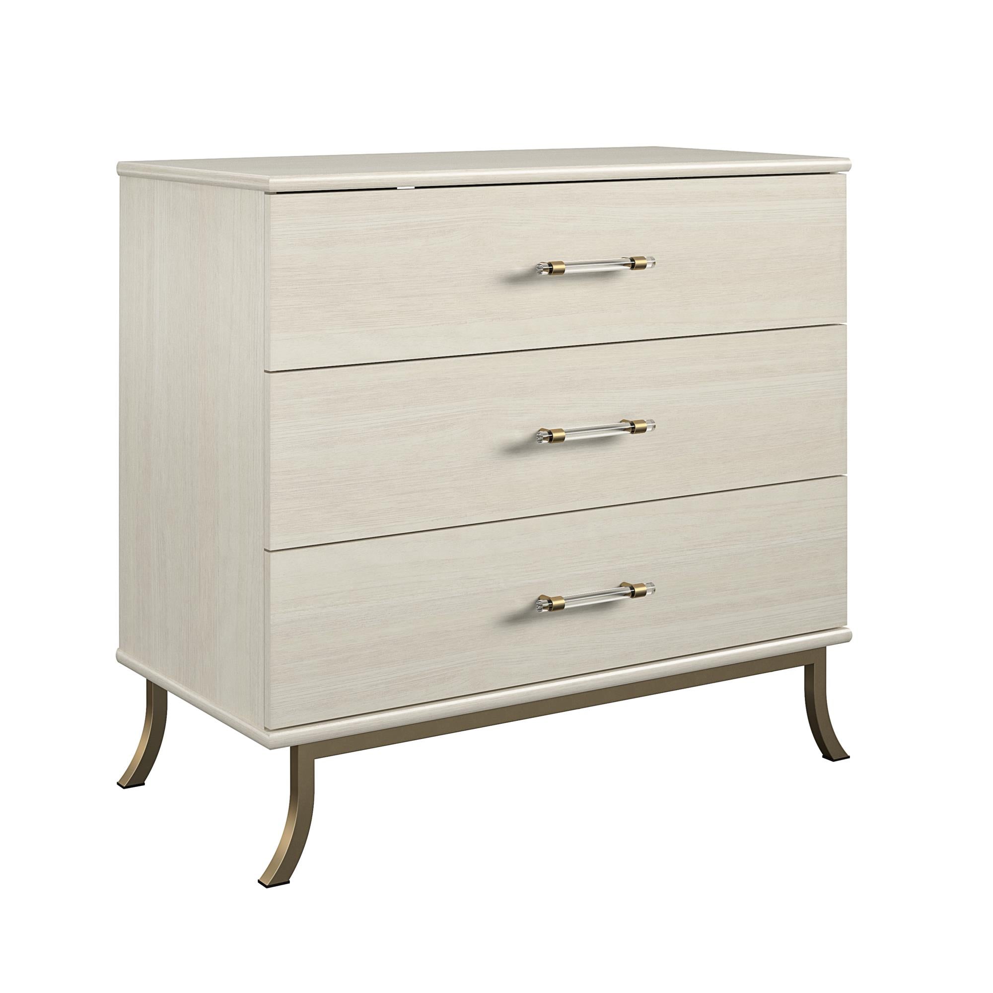 Monarch Hill Clementine White 3 Drawer Dresser - Ivory Oak