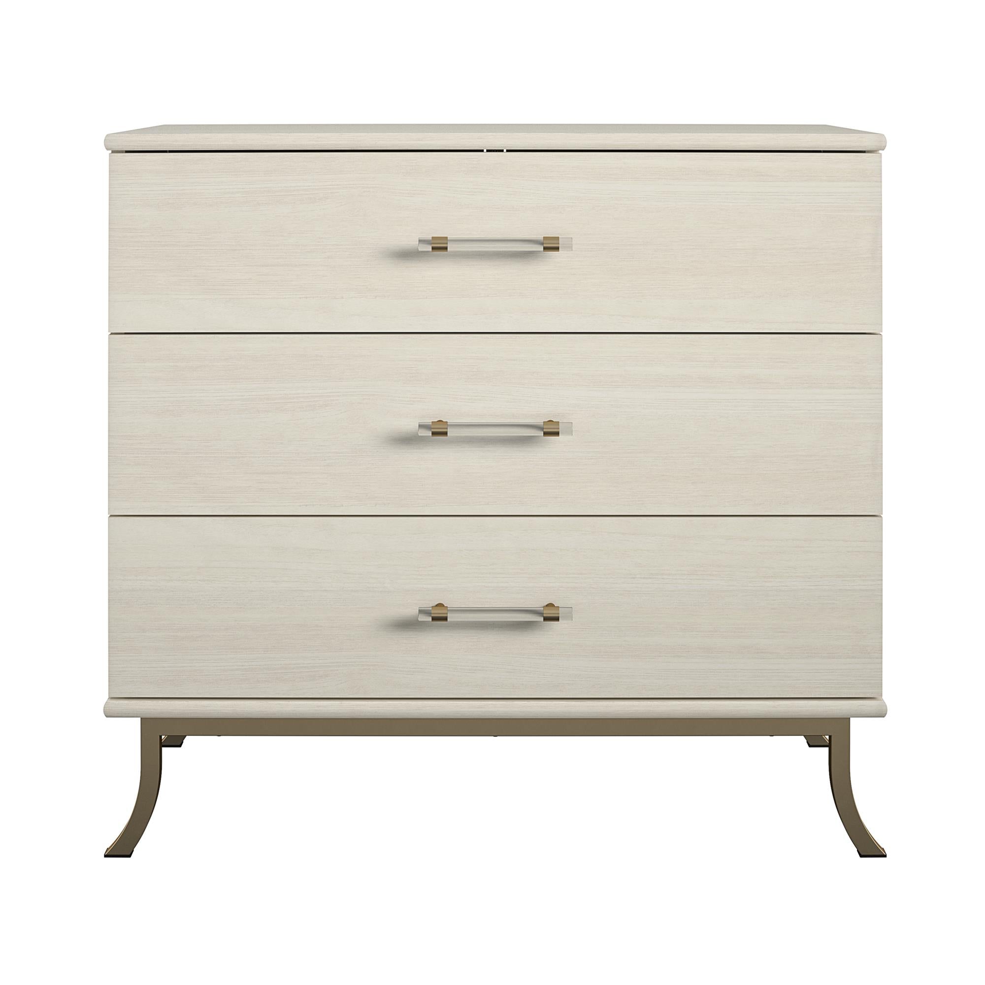Monarch Hill Clementine White 3 Drawer Dresser - Ivory Oak