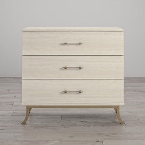 Monarch Hill Clementine White 3 Drawer Dresser - Ivory Oak